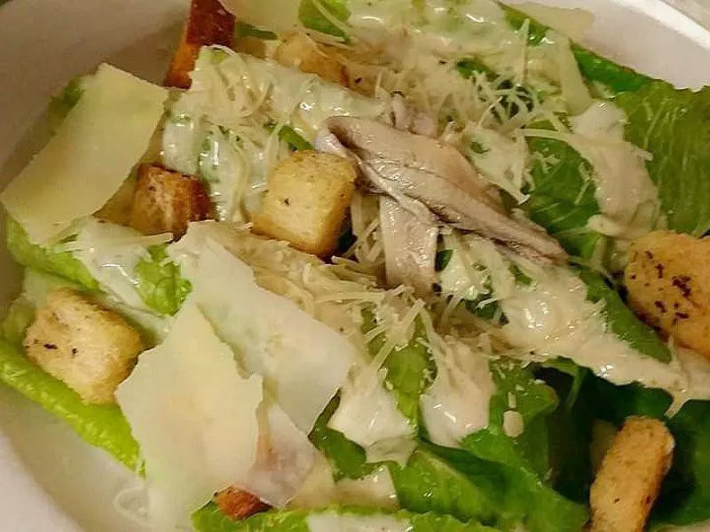 Caesar salad with anchovies