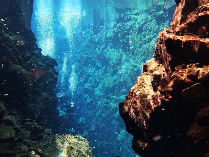 Diving between two continents in Iceland