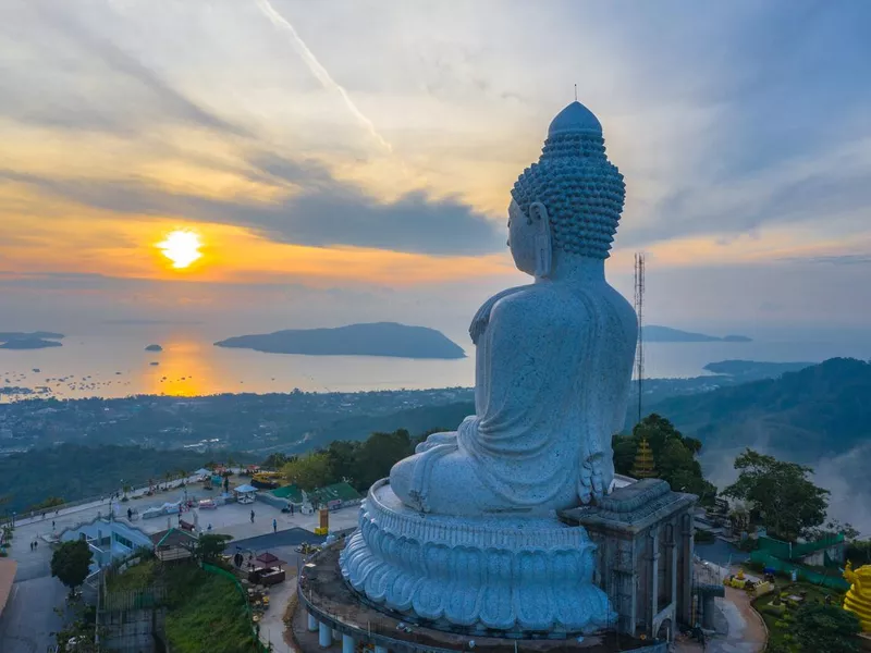 Sunrise in front of Phuket Big Buddha