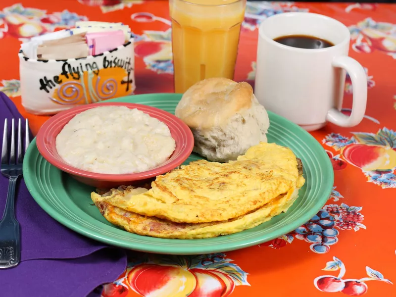 Grits and biscuit at the Flying Biscuit Cafe