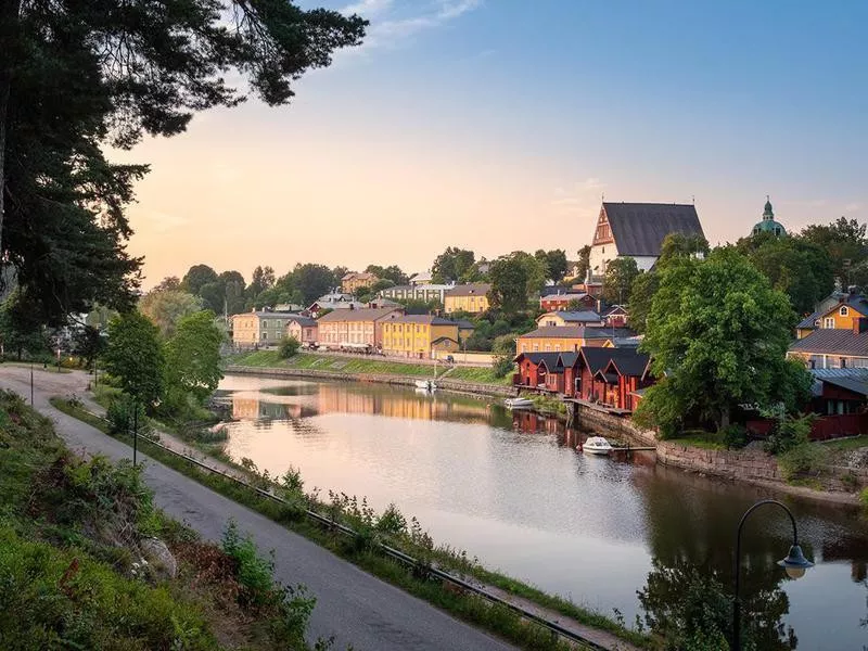 Finland village and river