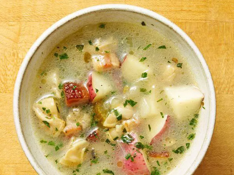 Clear broth chowder