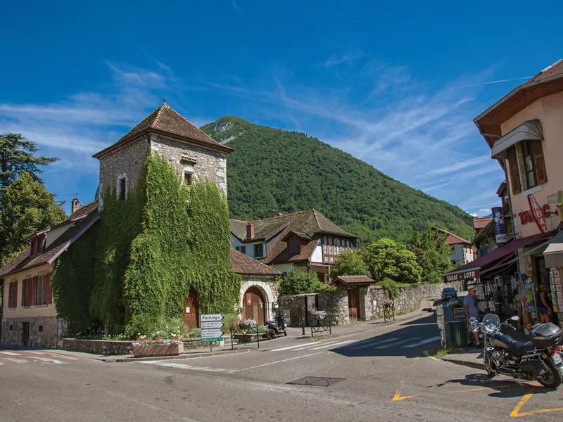 Street in the village of Menthon-Saint-Bernard