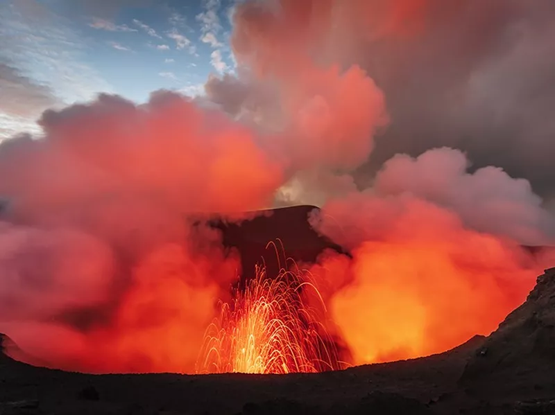 volvano erupting