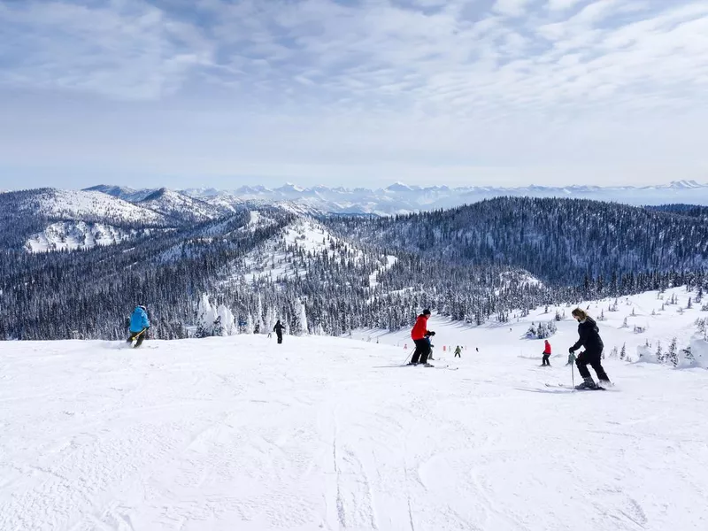 Skiing on The Big Mountain at Whitefish, Montana