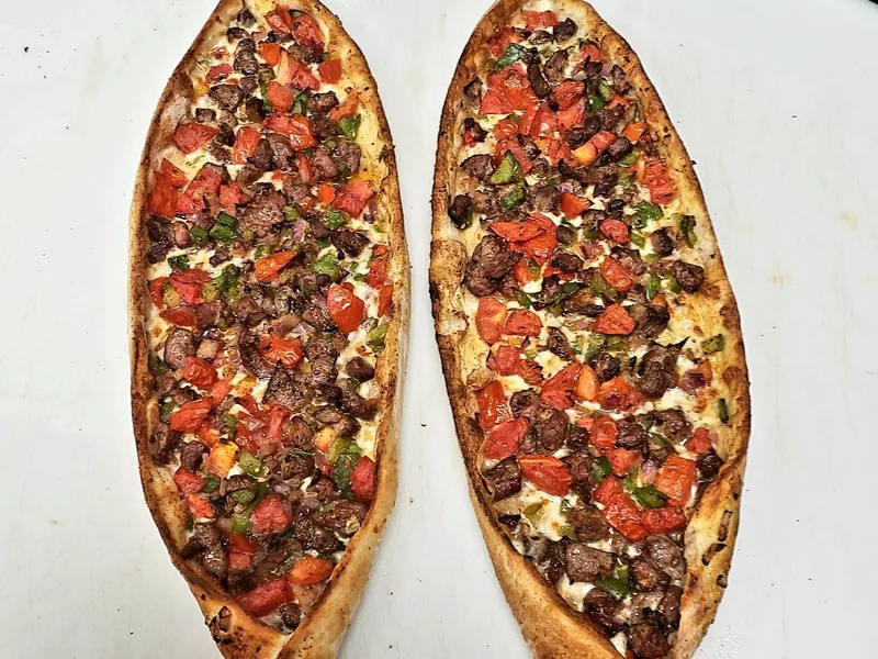 Turkish pizza with beef at Bosphorus Restaurant in Cary