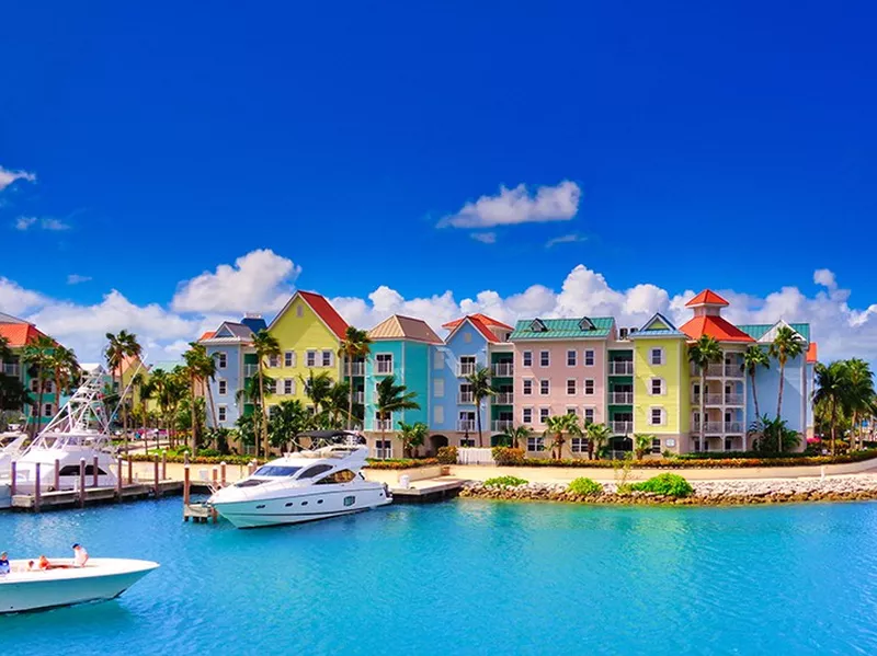 Colorful houses in the Bahamas