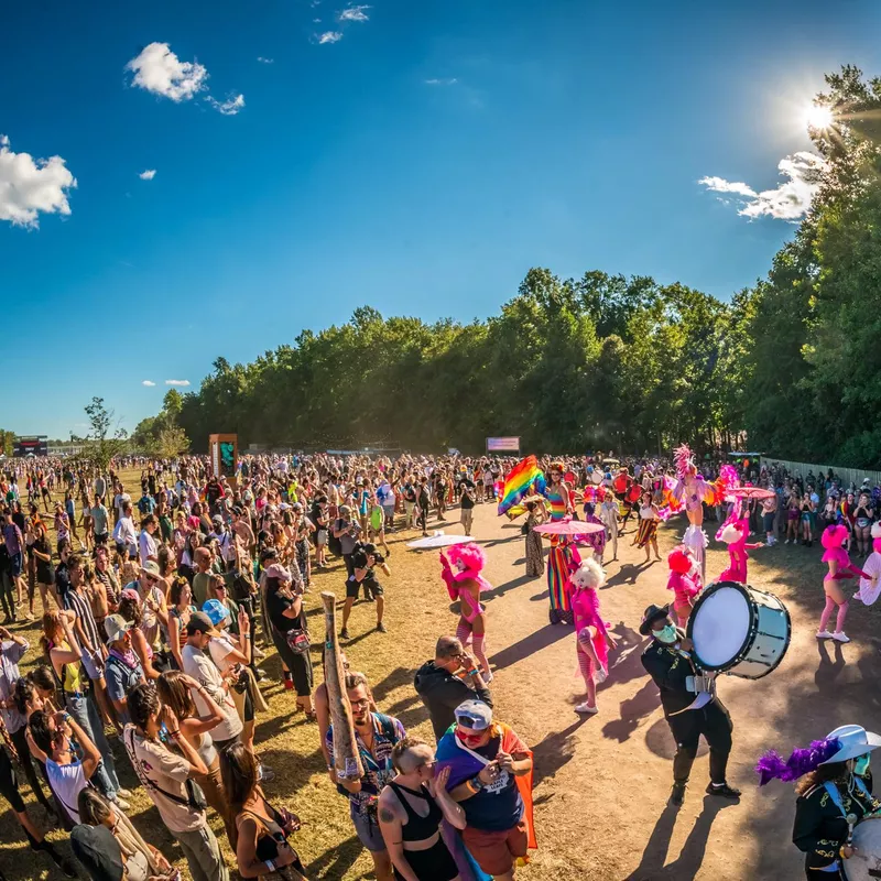 A marching band at Firefly