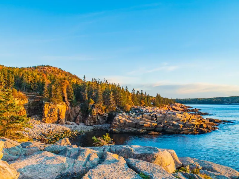 Monument Beach on the coast of Acadia National Park