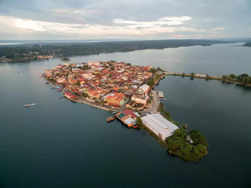 Flores island in Guatemala