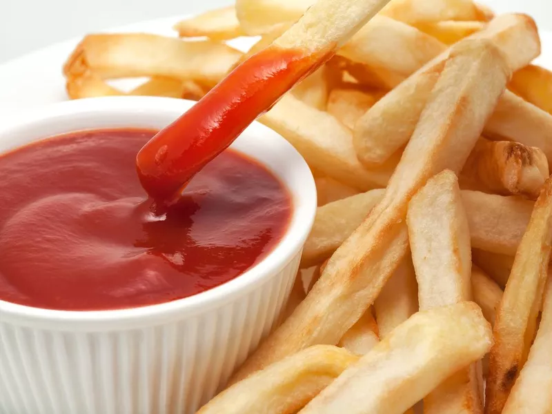 Ketchup with french fries