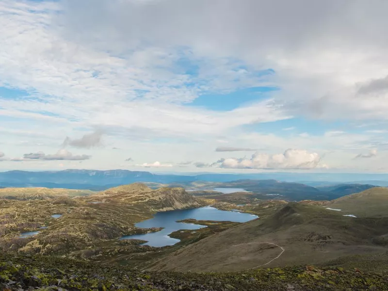 Mountains in Tinn with lake