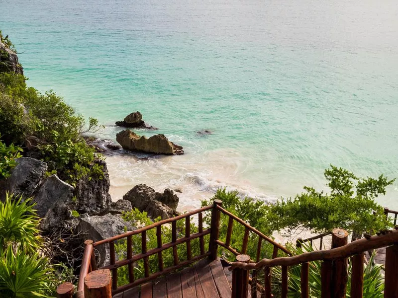 Tulum Ruins Beach Stairs