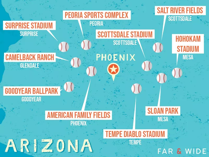 Cactus League stadiums maps