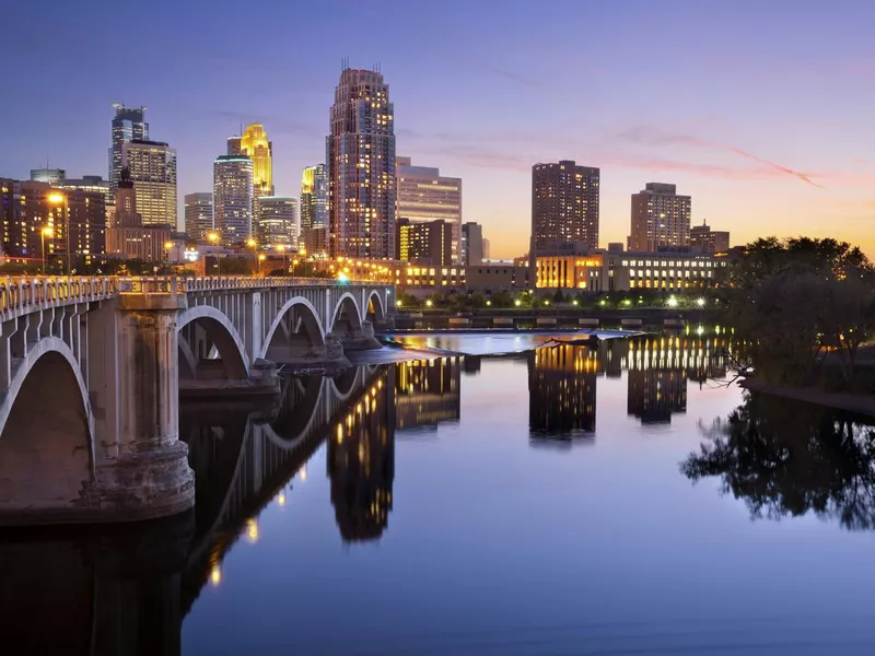 Minneapolis downtown at night