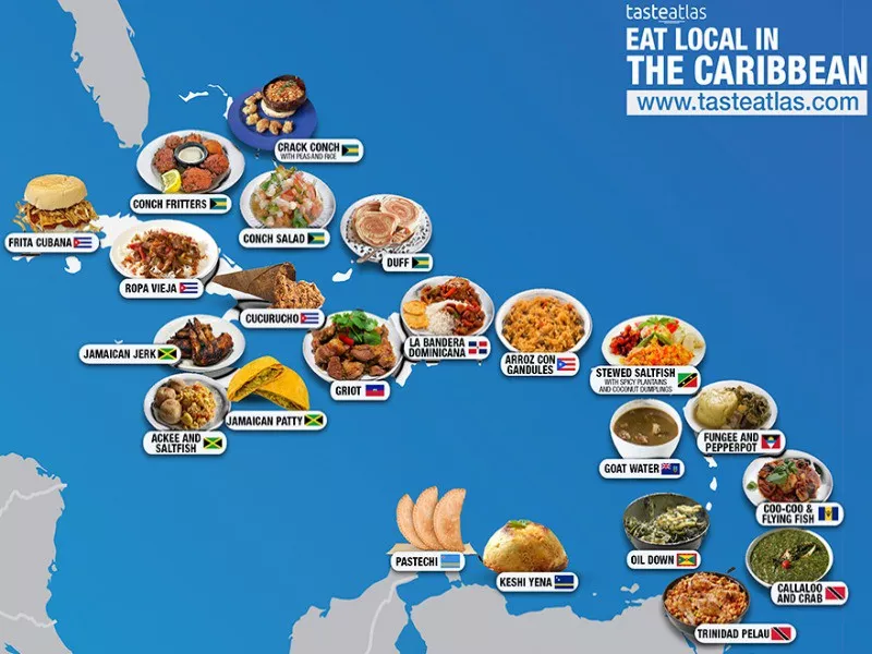 Caribbean food map