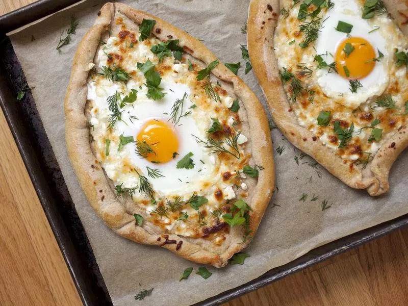 Homemade khachapuri