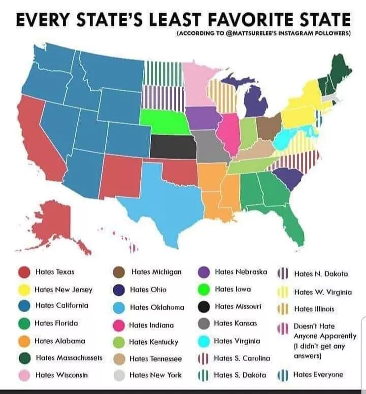 Joke map of the U.S.