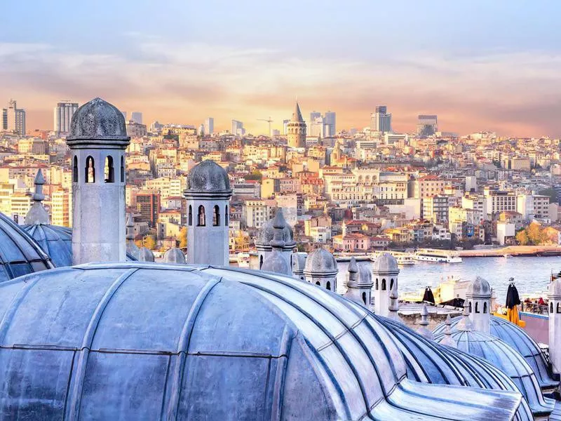 View of Istanbul and the dome of the Hagia Sophia