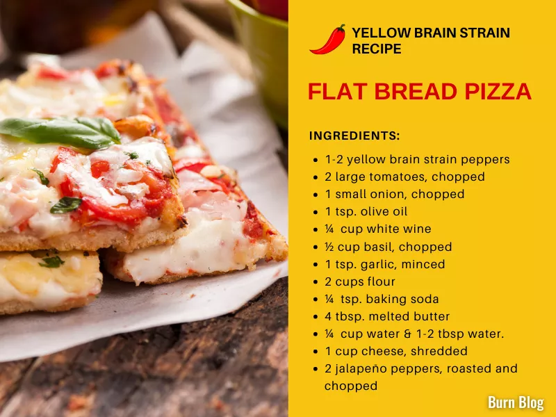 Flatbread pizza recipe with yellow brain strain sauce