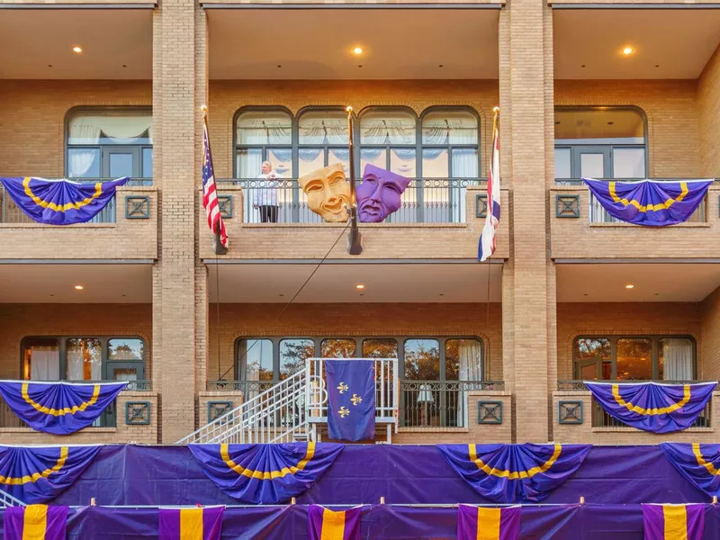 Athelstan Club and restaurant during the Mardi Gras carnival in downtown Mobile Alabama