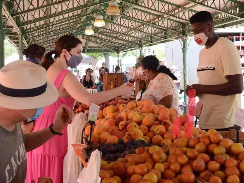 People shopping at the Eastern Market