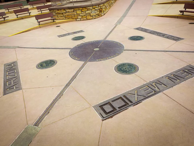 Four Corners Monument Bordering Four States of USA