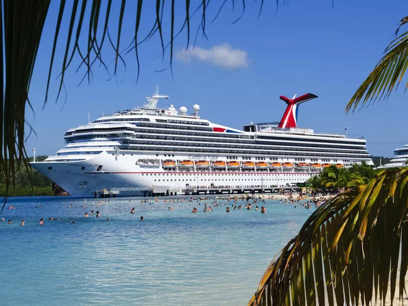 Carnival ship in Roatan Honduras