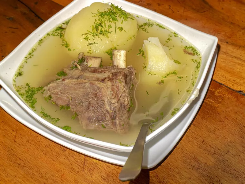 A Colombian Breakfast Dish Caldo De Costilla