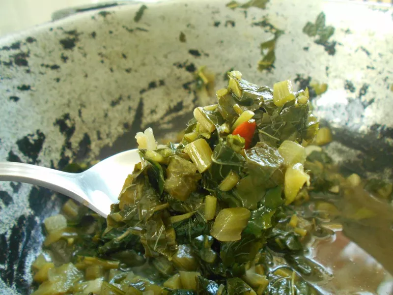 Callaloo in a pot