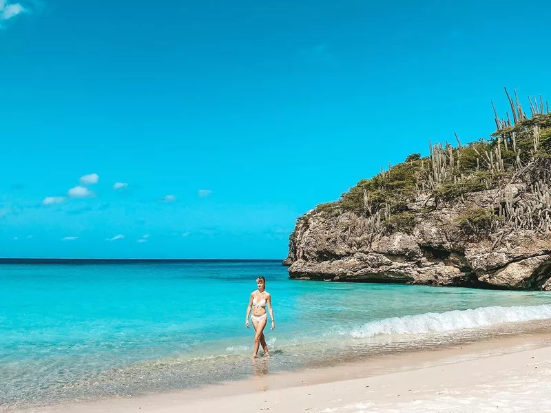 Walking at Playa Kenepa