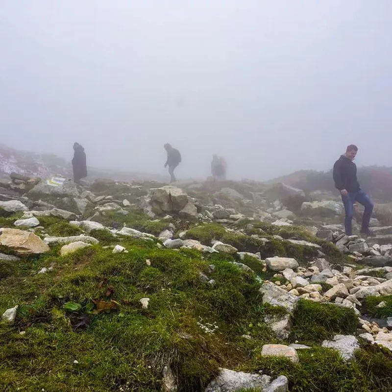 Walking on mountain in Rila