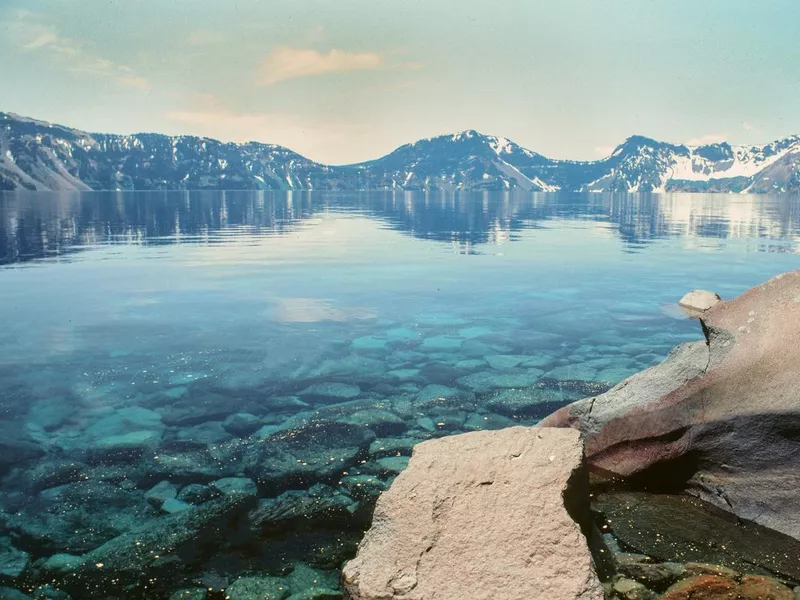 The shoreline of Crater Lake, Oregon