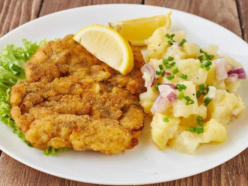 Weiner schnitzel with potato salad