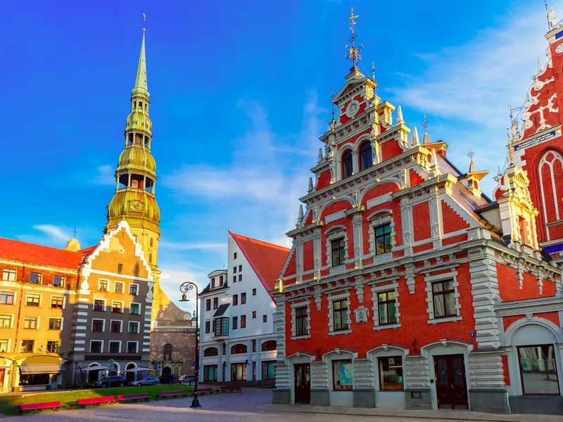 City Hall Square in the Old Town of Riga, Latvia