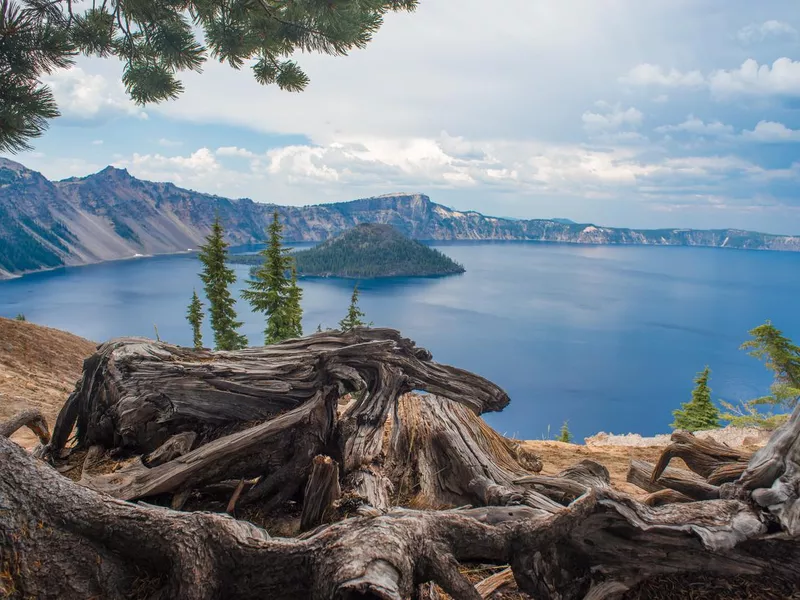 Crater lake in spring