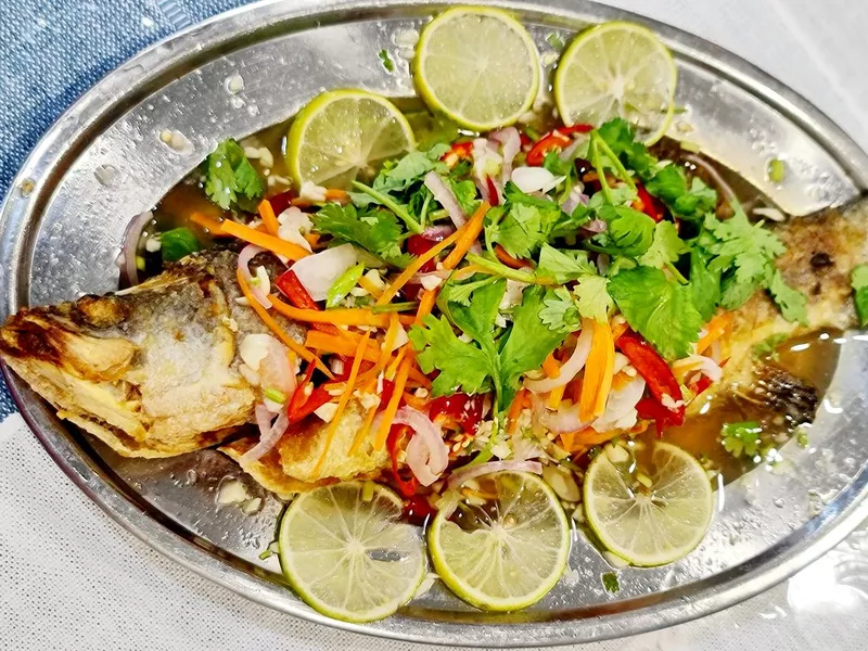 Thai style steamed fish