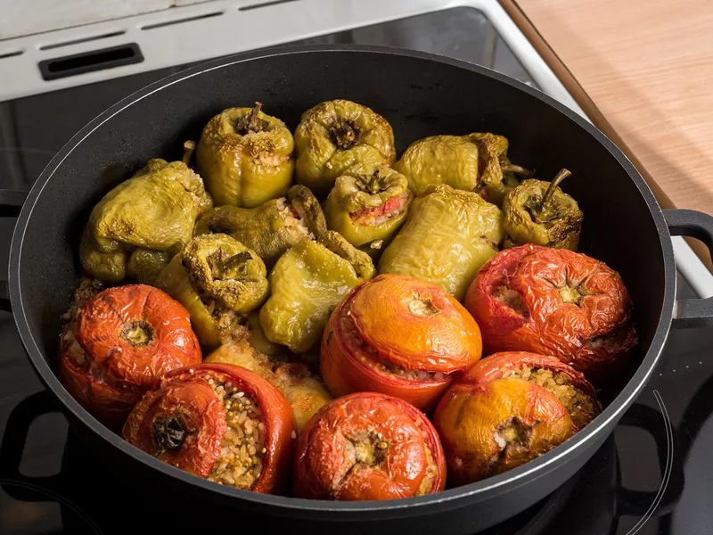 Stuffed vegetable yemista greek dish