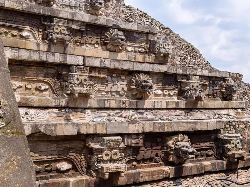 Pyramid of Quetzalcoatl in Teotihuacan mexico