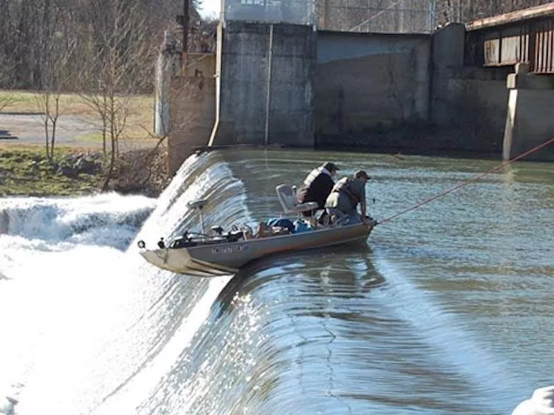 Boat on a dam