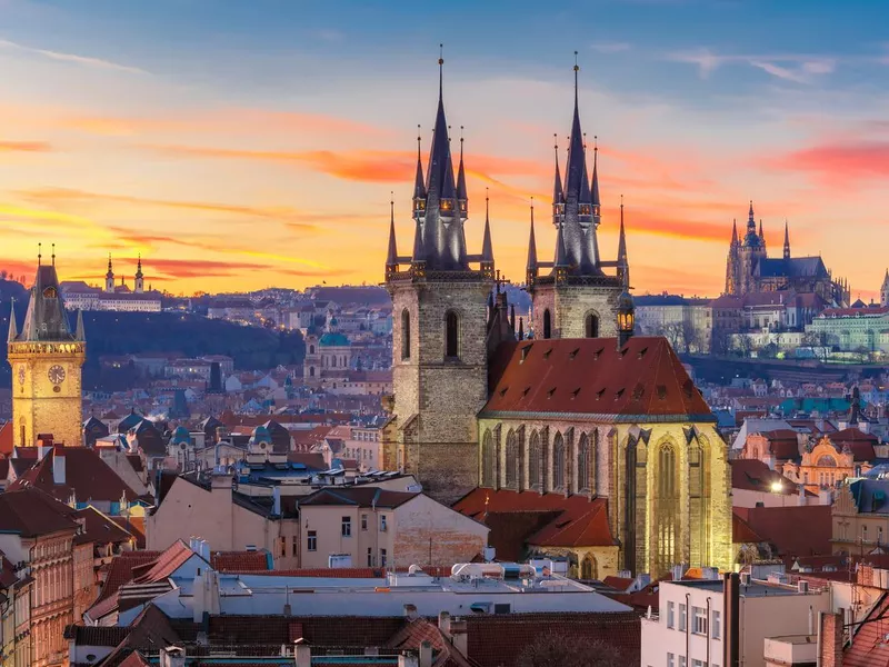 Old Town Prague at sunset