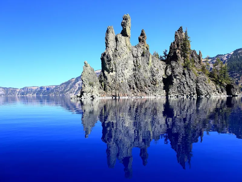 Rock islands at Crater Lake