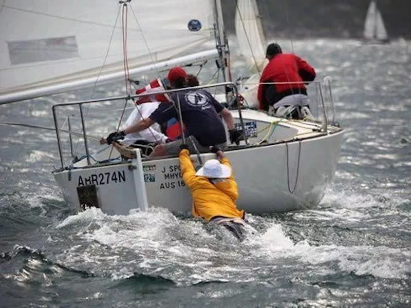 Holding on to the boat