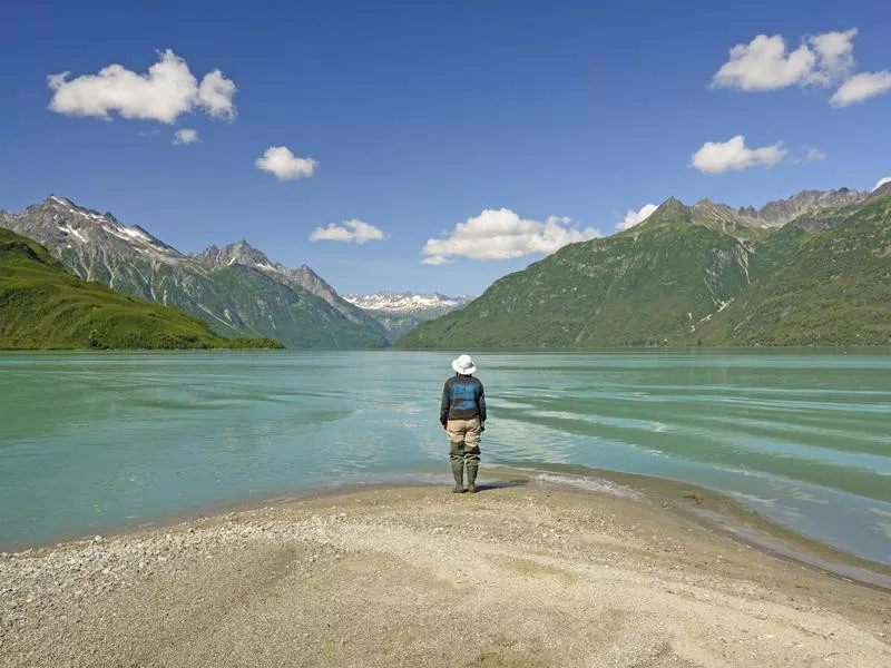 Lake Clark with mountains