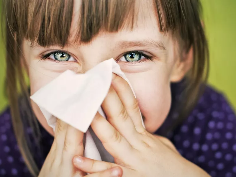 Having fun cleaning nose