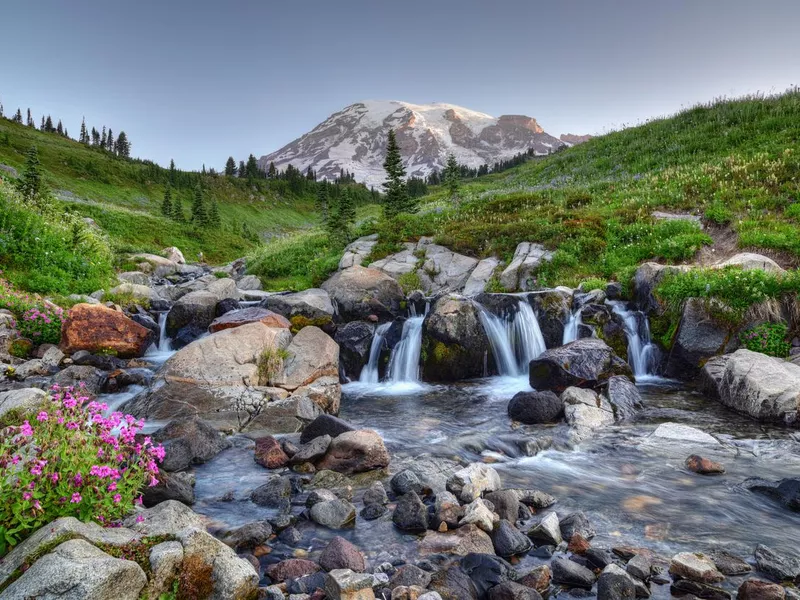 Mount Rainier in the summer