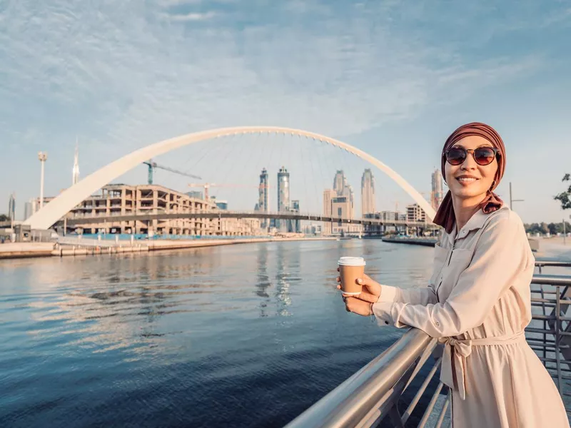 Woman in the Dubai Canal