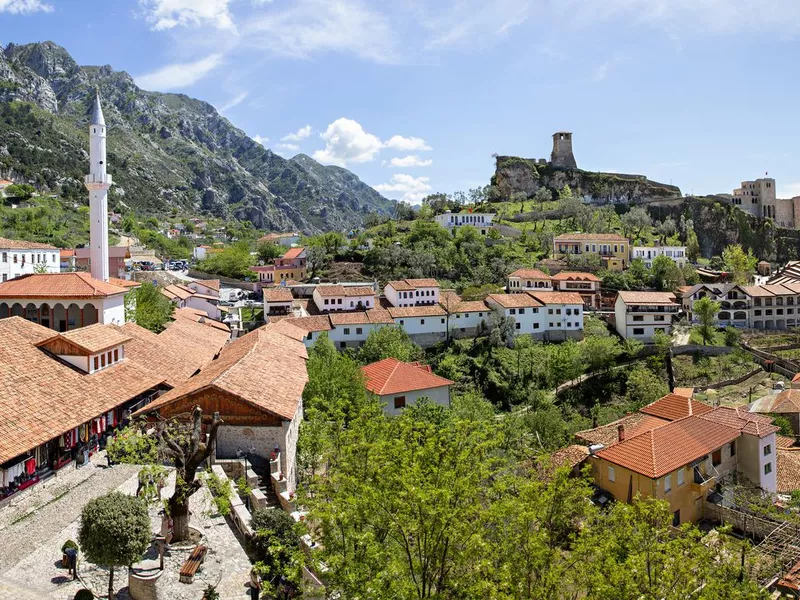 Kruje and its fort, in Albania.