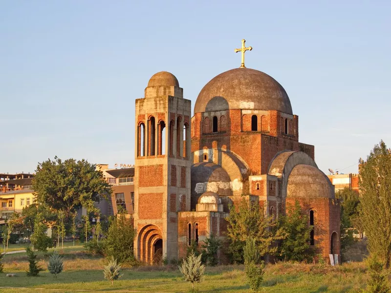 unfinished Christ the Saviour Cathedral in Pristina, Kosovo