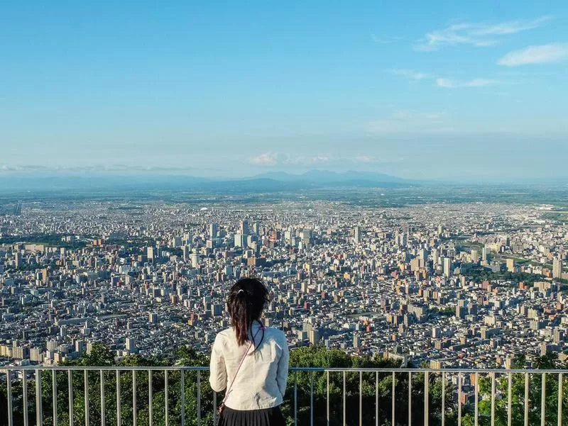 Sapporo City from the Mount Moiwa, Hokkaido, Japan.